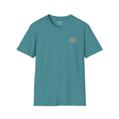 unisex adult T-shirt, Mountain Scene Graphic, by 515Gear.com | Hiawassee, GA | Nature is Cheaper than Therapy