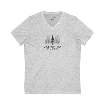 Women’s V-Neck T-shirt, Play Outside, by 515Gear.com | Jasper, GA | Forest themed 