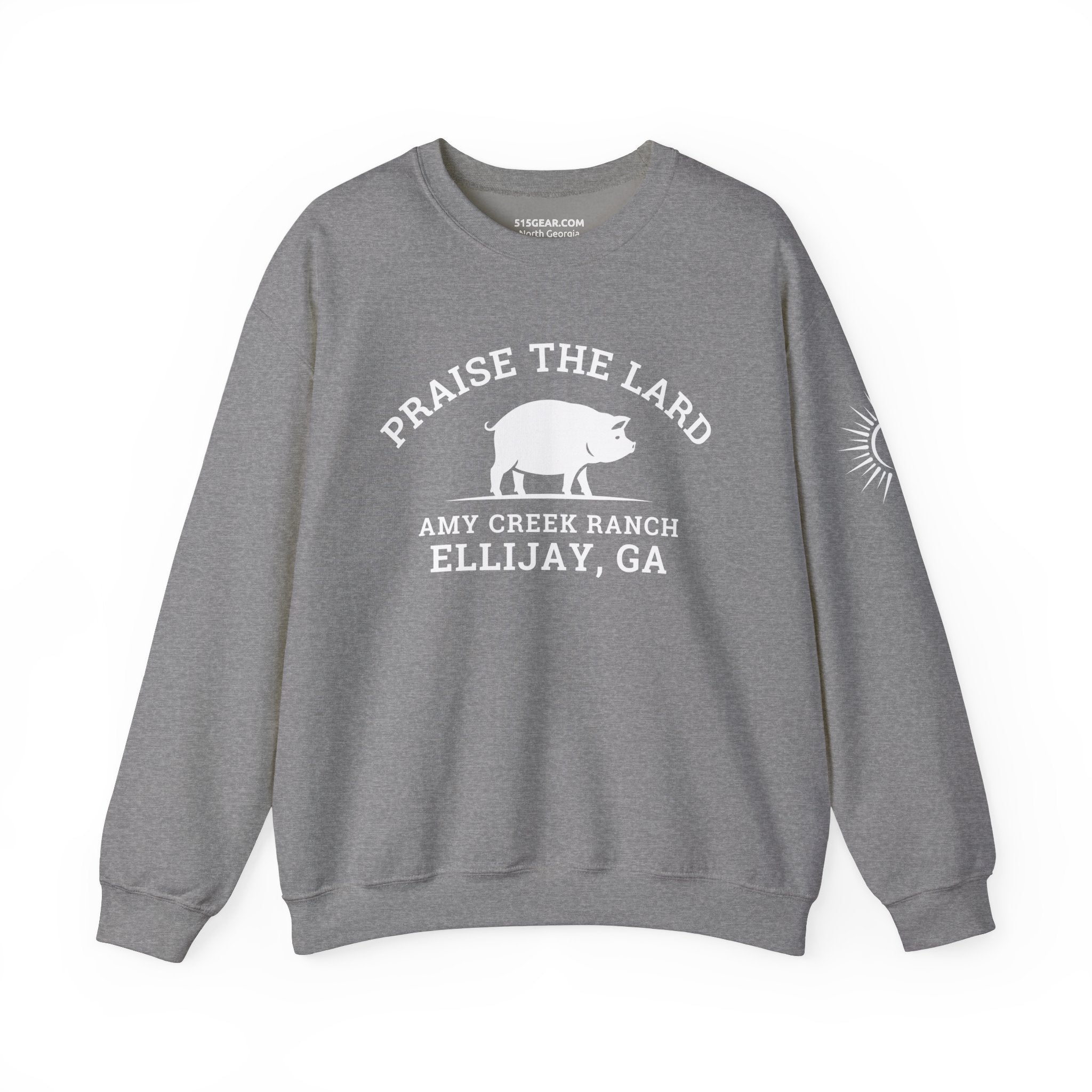 Ellijay, Praise the Lard, Amy Creek Ranch - Heavy Blend™ Crewneck Sweatshirt