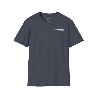 Gray t-shirt with a cartoon Sparty peeing with text Always Spartan