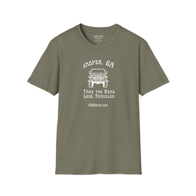 Unisex Adult T-shirt, cool Jeep Graphic, by 515Gear.com | Jasper, GA | Take the Road Less Traveled