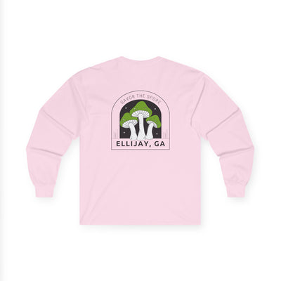 Unisex Adult Long Sleeve T-shirt, Savor the Spore Design by 515Gear.com | Ellijay, GA | Mushrooms are the most Fun Guys!