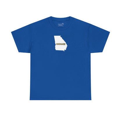 Blue t-shirt with State of Georgia graphic and text 'HOME' in school colors