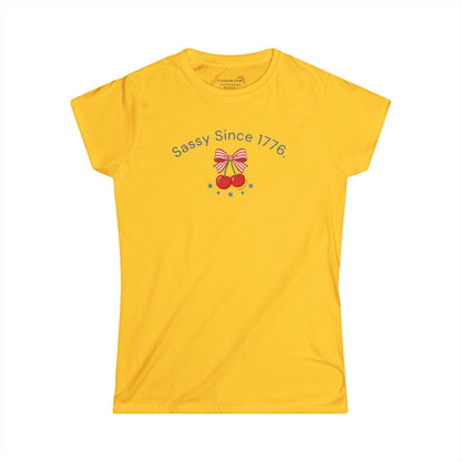 July 4th Collection - Sassy Since 1776 - Women’s Short Sleeve V-Neck Softstyle Tee
