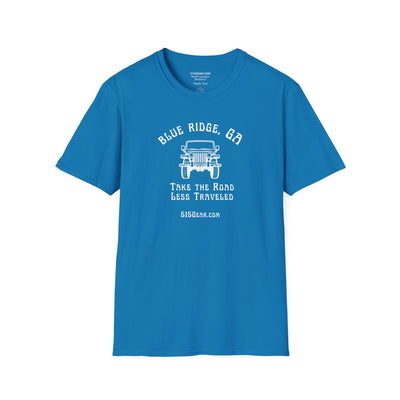 Unisex Adult T-shirt, cool Jeep Graphic, by 515Gear.com | Blairsville, GA | Take the Road Less Traveled