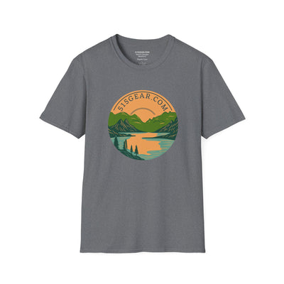 unisex crew neck t-shirt, Mountain Lake graphic by 515Gear.com
