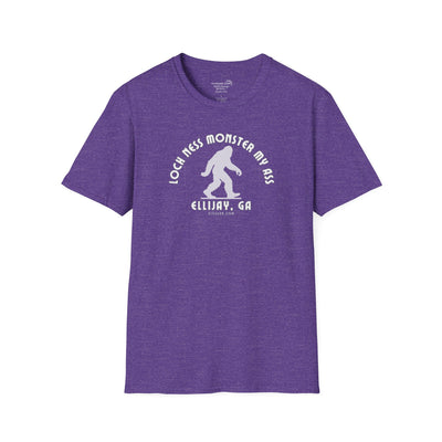 Unisex Bigfoot T-shirt with 'Loch Ness Monster My Ass’ text Ellijay GA funny cryptid graphic by 515 Gear