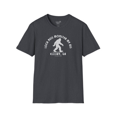 Unisex Bigfoot T-shirt with 'Loch Ness Monster My Ass’ text Ellijay GA funny cryptid graphic by 515 Gear