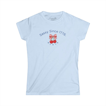 July 4th Collection - Sassy Since 1776 - Women’s Short Sleeve V-Neck Softstyle Tee
