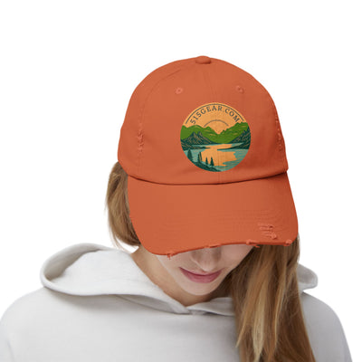 Distressed Baseball cap, 515 Gear Adventure Awaits Logo | by 515Gear.com | Come sit by the lake!
