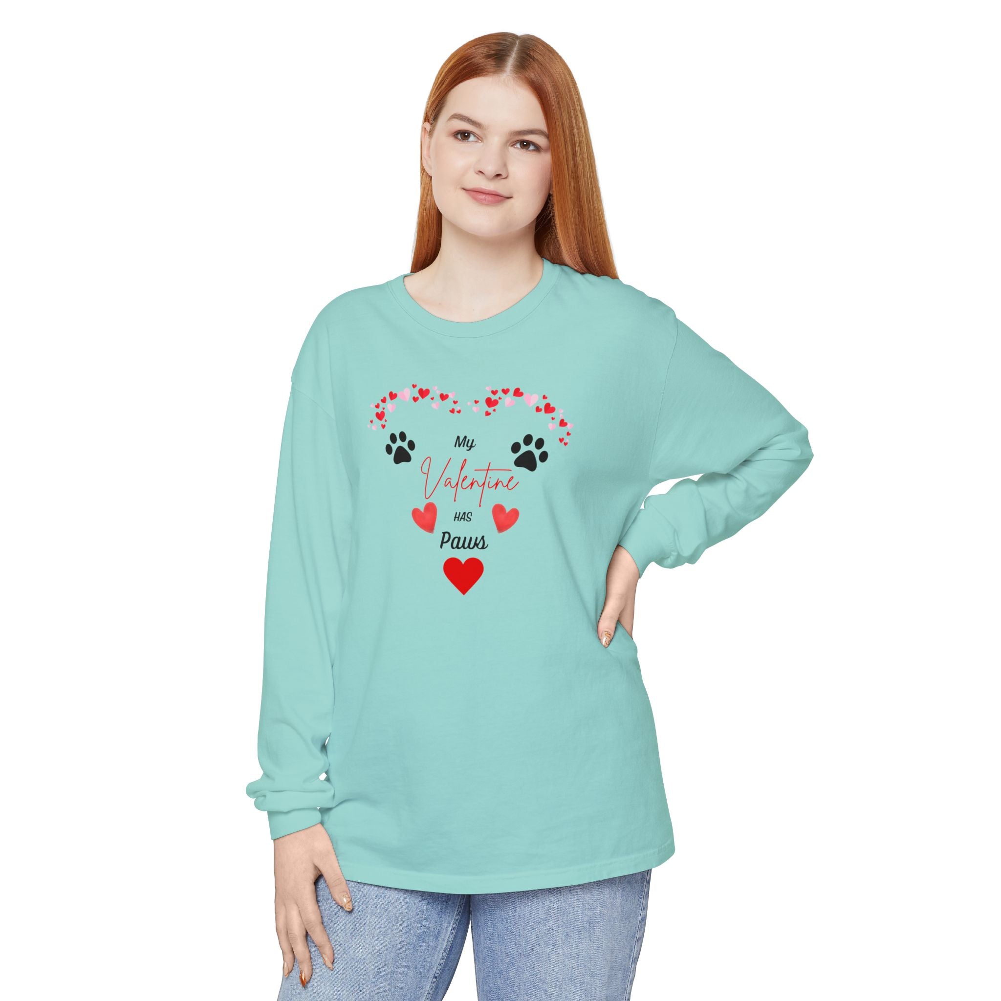 My Valentine Has Paws long Sleeve T-Shirt