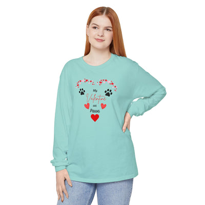 My Valentine Has Paws long Sleeve T-Shirt