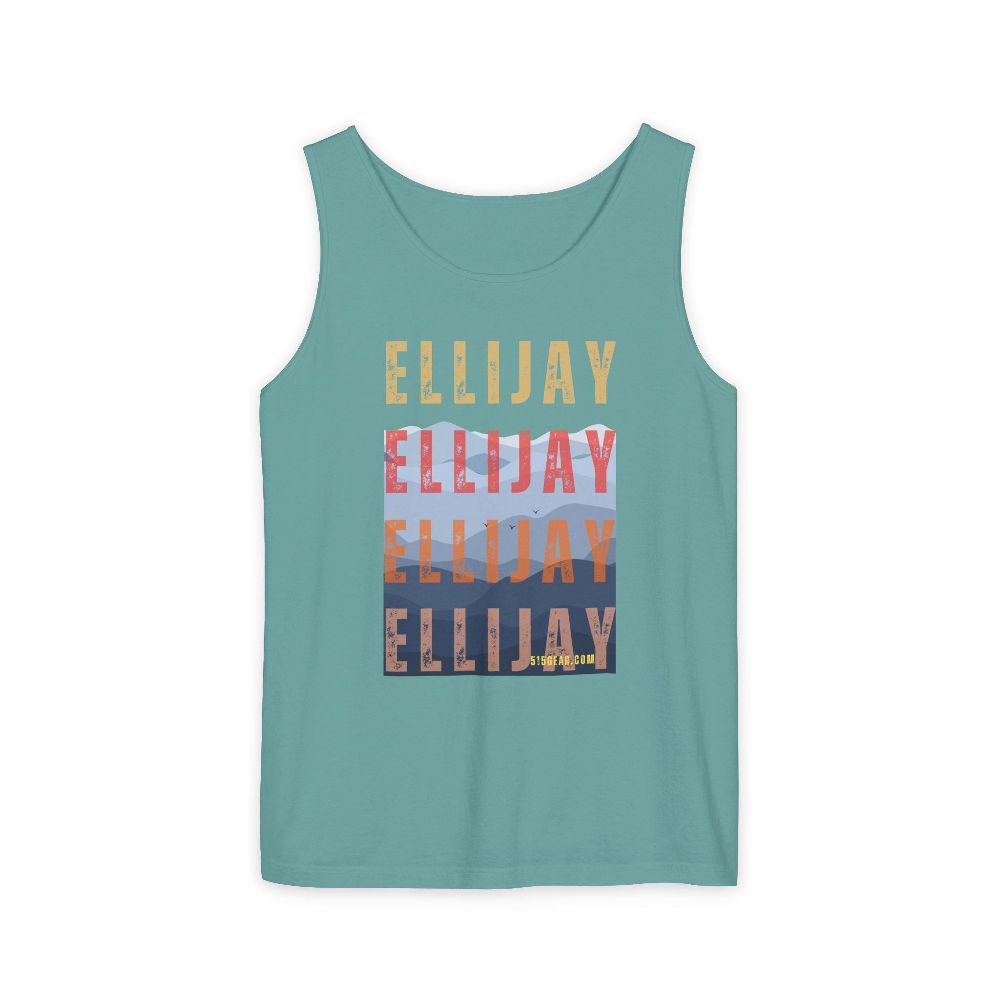 unisex tank-top, Ellijay mountain skyline graphic, by 515 Gear | Ellijay GA | soft cotton tank perfect for casual hikes and workouts
