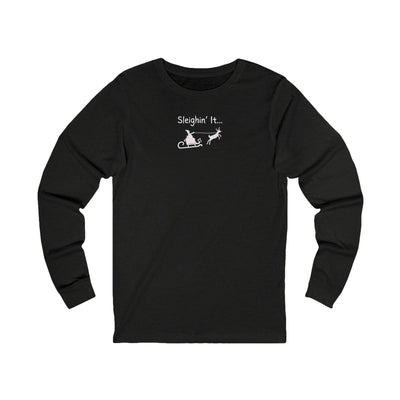 “Sleighin’ It” Santa & Rudolph Unisex Long Sleeve Tee