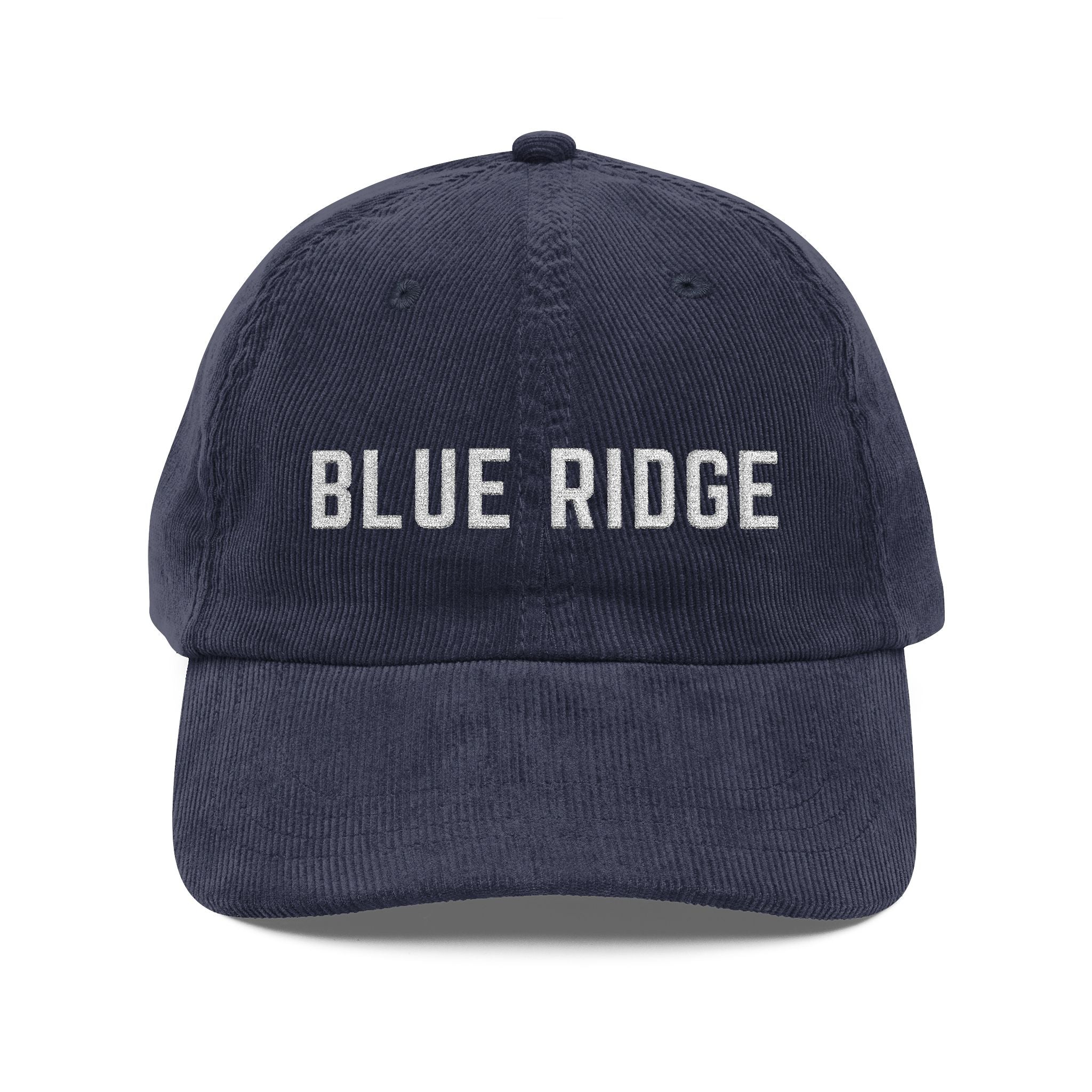 Navy Blue corduroy hat with Blue Ridge embroidered in White by 515Gear.com