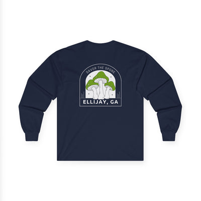 Unisex Adult Long Sleeve T-shirt, Savor the Spore Design by 515Gear.com | Ellijay, GA | Mushrooms are the most Fun Guys!