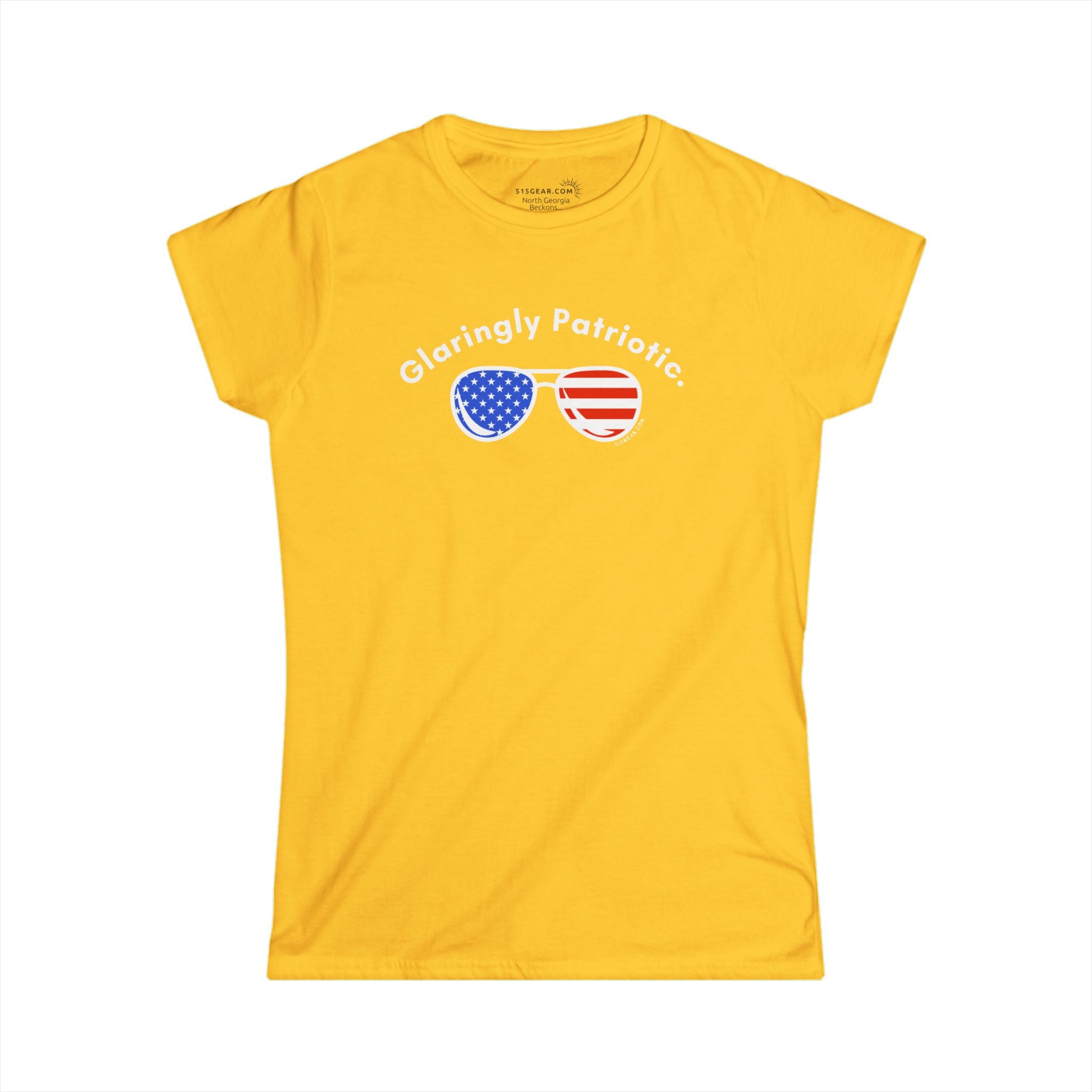 July 4th Collection - Glaringly Patriotic - Women’s Short Sleeve V-Neck Softstyle Tee