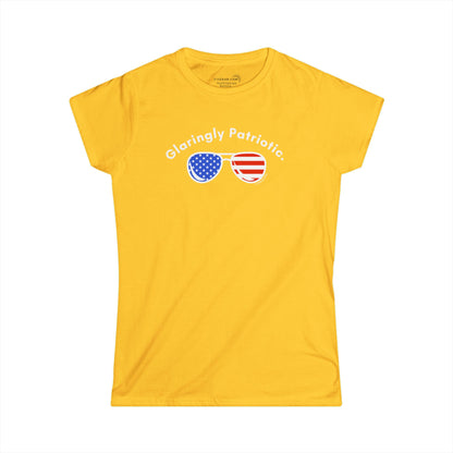 July 4th Collection - Glaringly Patriotic - Women’s Short Sleeve V-Neck Softstyle Tee