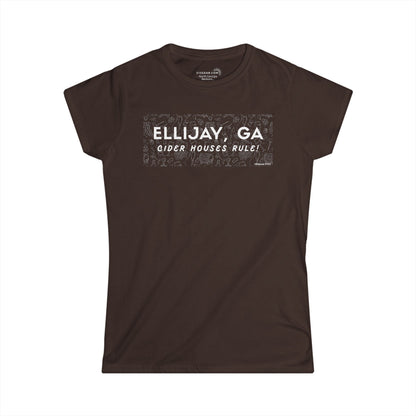 Woman's Ellijay, GA chocolate t-shirt "Cider Houses Rule" by 515Gear.com | Mountain Orchard life