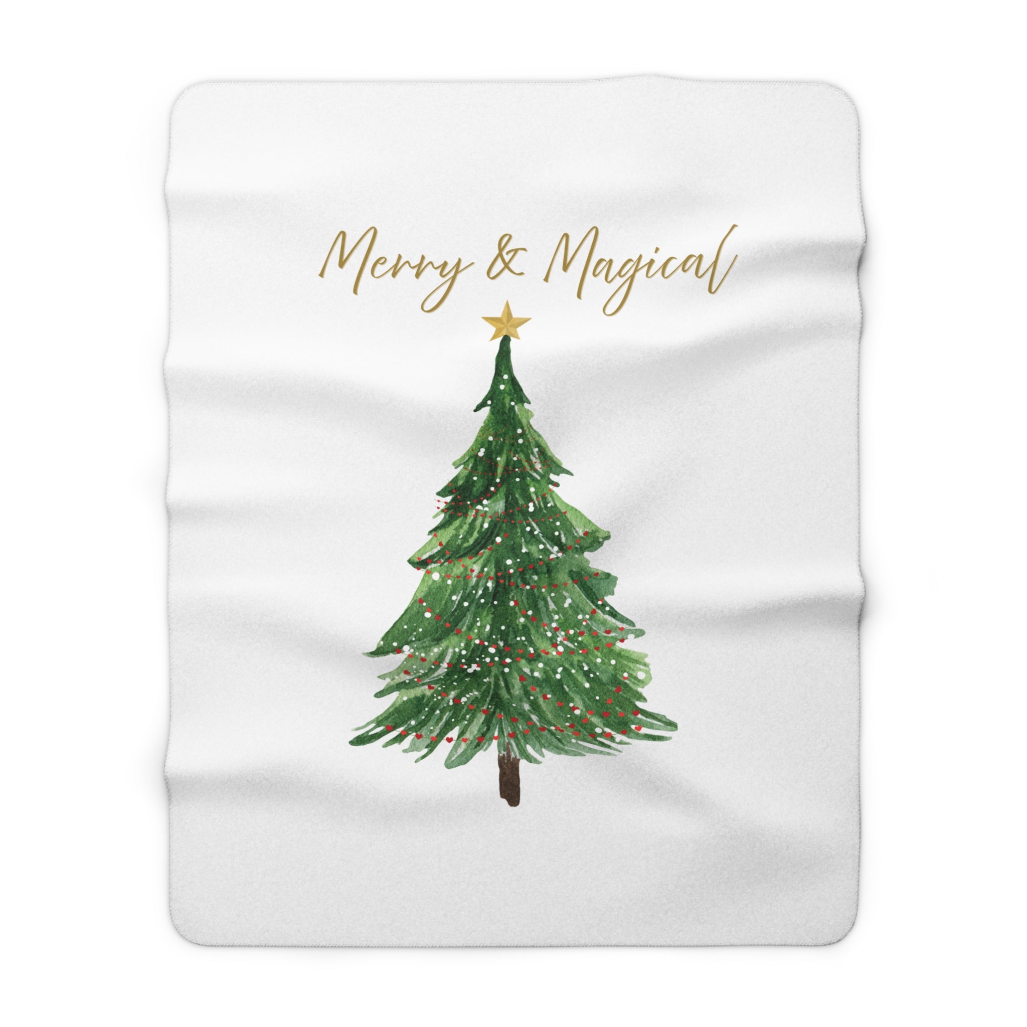 Merry & Magical Sherpa Fleece Blanket – Cozy Christmas Edition