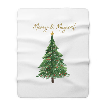 Merry & Magical Sherpa Fleece Blanket – Cozy Christmas Edition